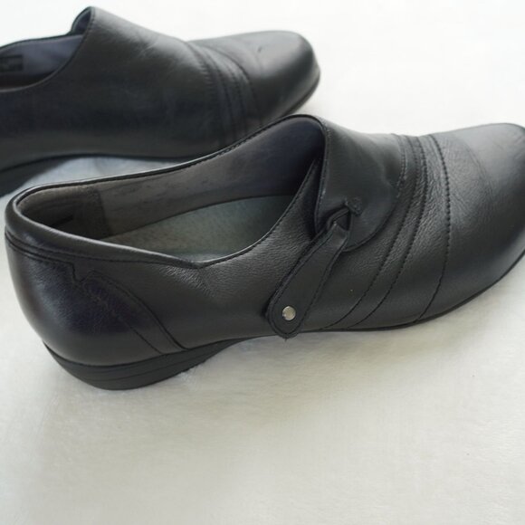 Dansko Black Leather Slip-On Comfort Shoes Size 41 Orthotic Workwear Clogs - Picture 9 of 12